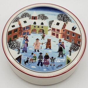 Villeroy & Boch Porcelain Naif Christmas Large Lidded Candy Box Signed LAPLAU